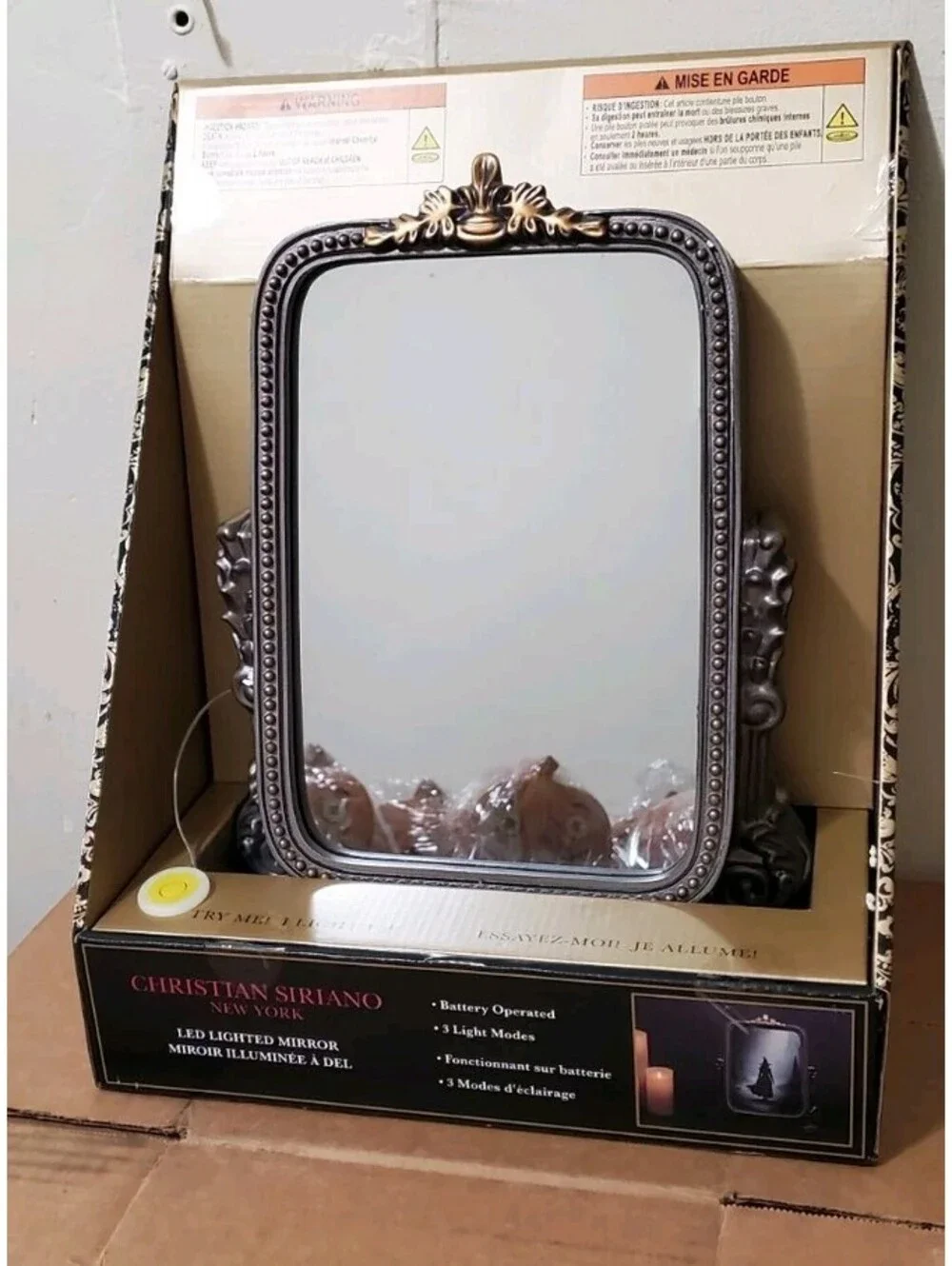Christian Siriano LED Lighted Mirror Gothic Witch Halloween Illuminated Decor